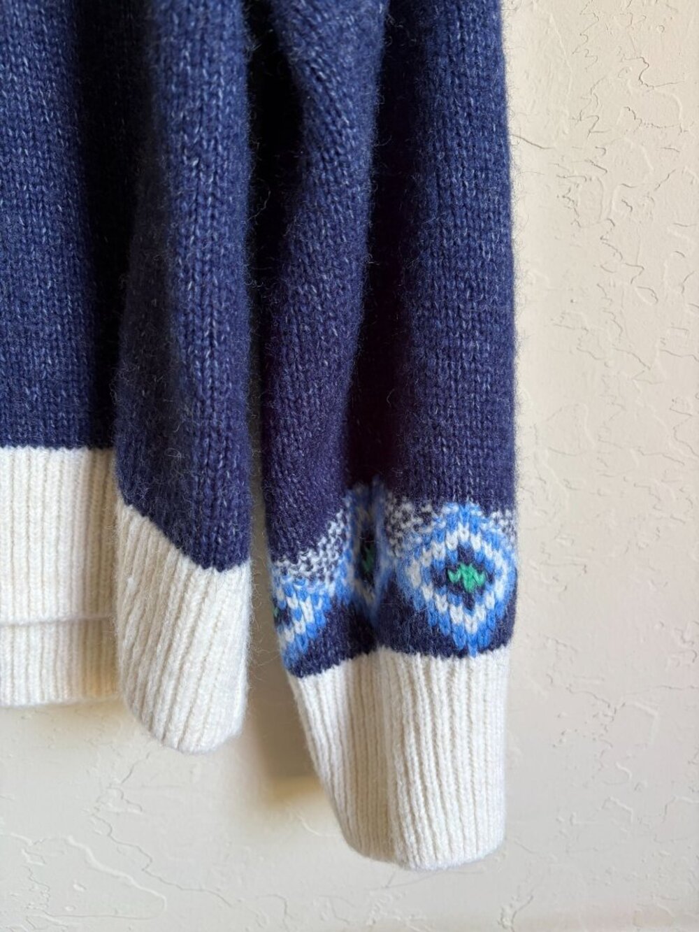 Old Navy XL Fair Isle Wool Blend Pullover Sweater Blue Cream - Picture 7 of 8